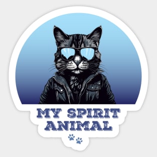 My spirit animal - cat in blue Sticker